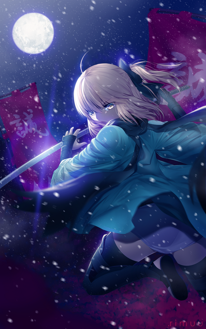 Sakura Saber from Fate/Grand Order in the snow