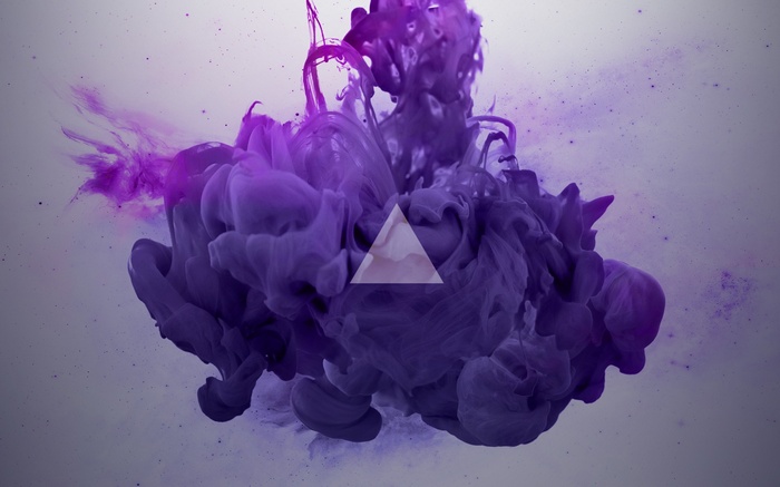Violet smoke with a triangle overlay