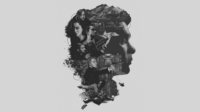Inception Fan Art Montage in Monochrome