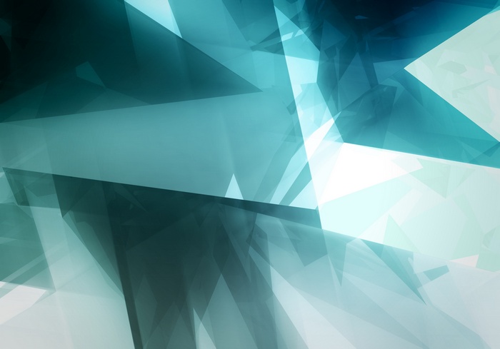 Abstract geometric shapes with teal and white colors