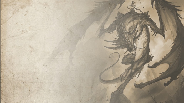 A woman rides a dragon