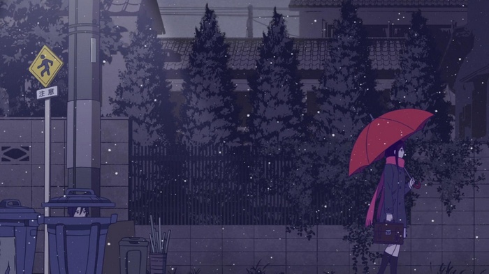 Iki Hiyori with umbrella in Noragami