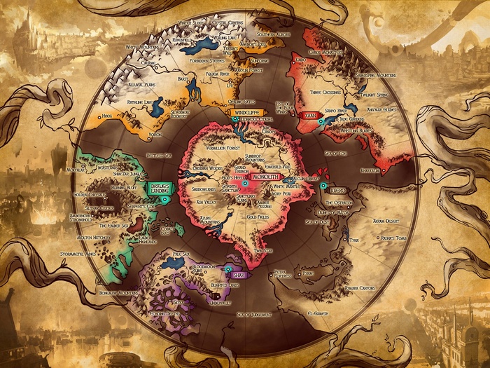 Duelyst Map of Monolith and surrounding regions