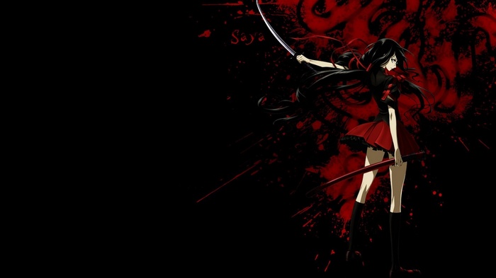 Saya from Blood-C with a katana