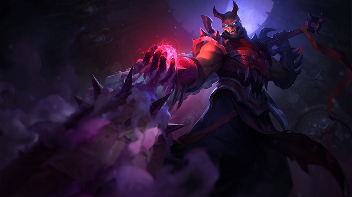 Shen from League of Legends with dark magic