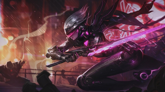 Fiora from League of Legends with a glowing sword