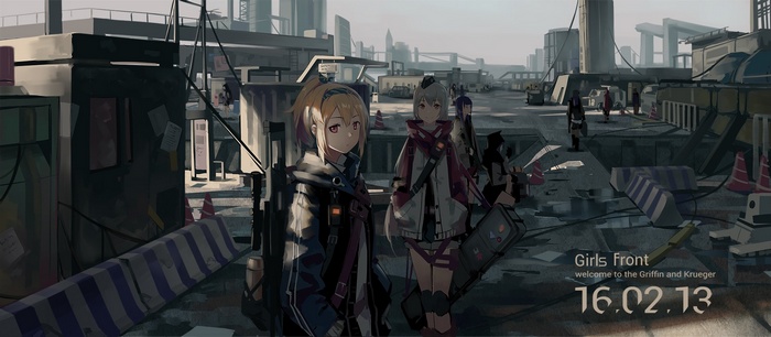 Girls Frontline characters in a post-apocalyptic city