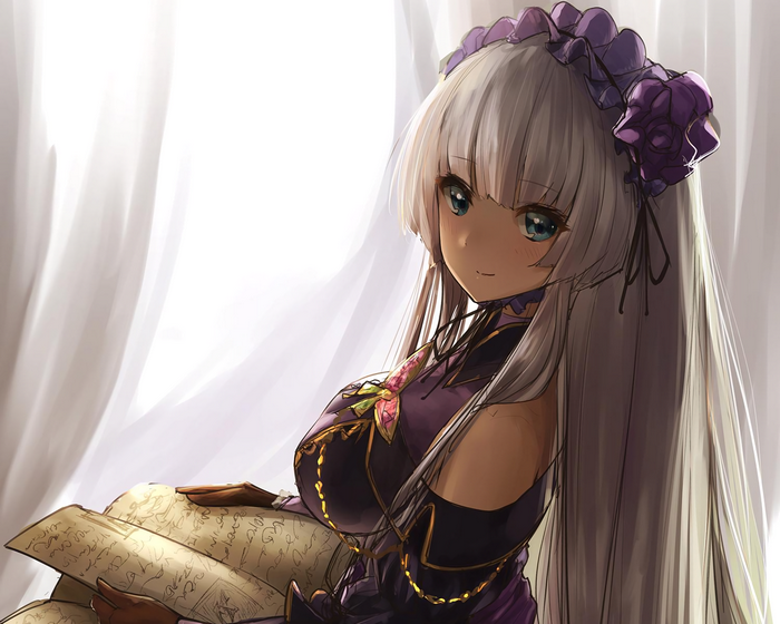 Sennen Sensou Aigis anime girl with long hair