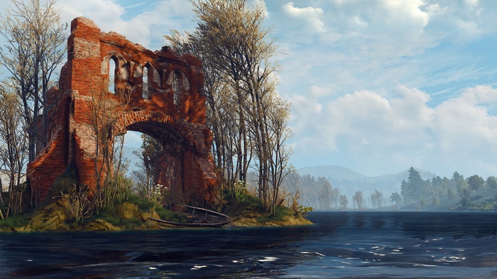 The Witcher 3: Wild Hunt ruins by the water
