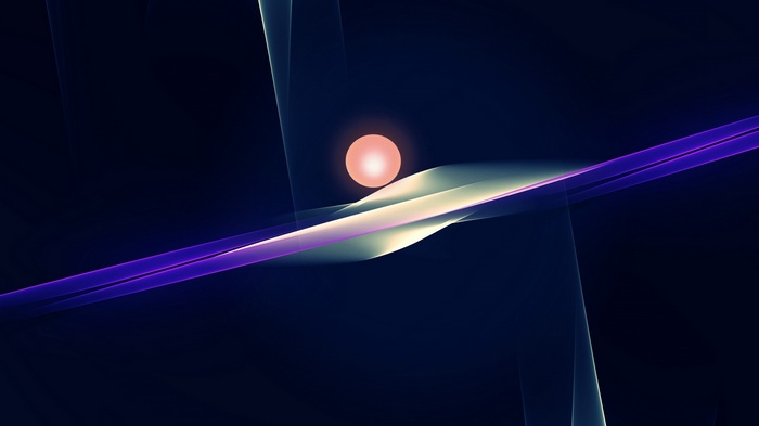 Abstract artwork with glowing orb and light streaks