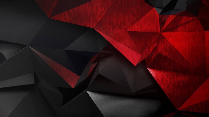 Abstract low poly red and black geometric shapes
