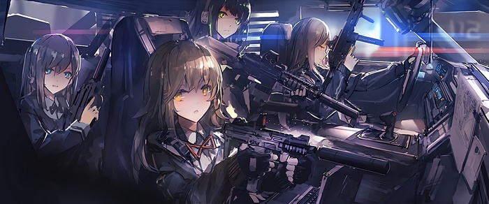 weapon, anime, anime girls, gun, original characters, car