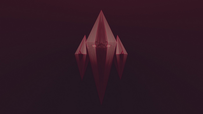 Abstract red geometric crystal formation
