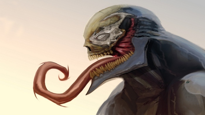 Venom with exposed skull and tongue