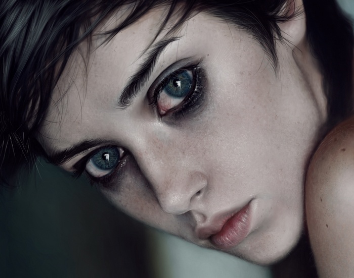 Artwork of a woman's face