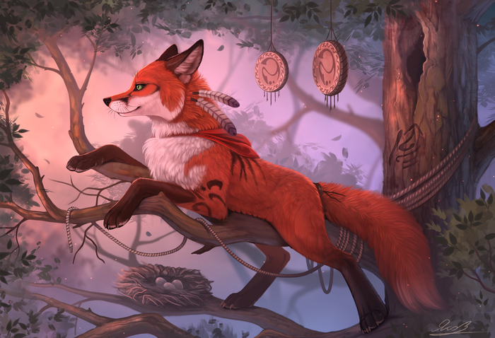 fox, furry, fantasy art, animals