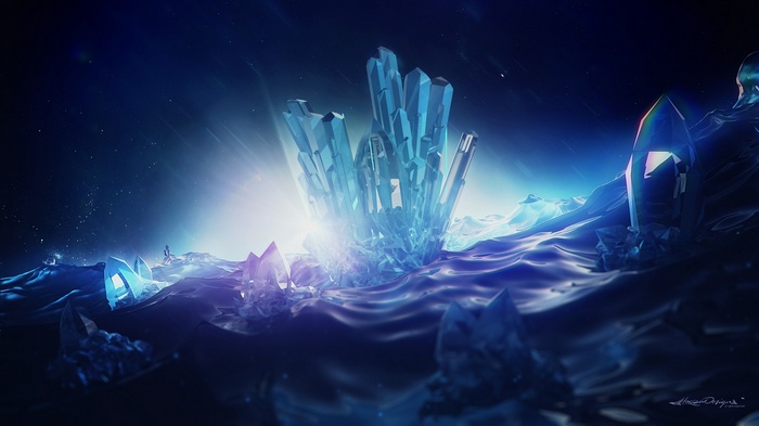 Abstract Crystal Landscape by Lacza