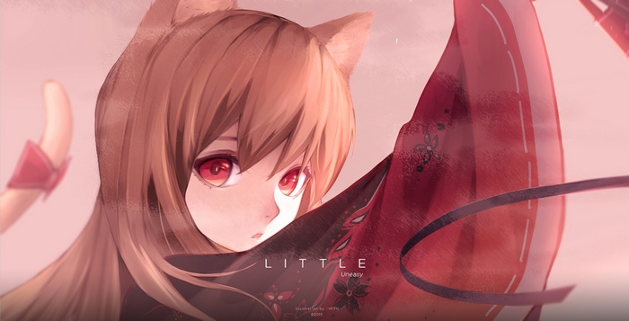 Anime girl with cat ears and red eyes