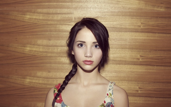Emily Rudd portrait with braided hair