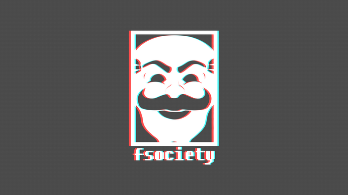 FSociety logo with Mr. Robot mask