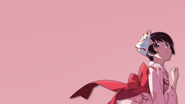 Araragi Tsukihi from Monogatari Series wearing a kimono and mask