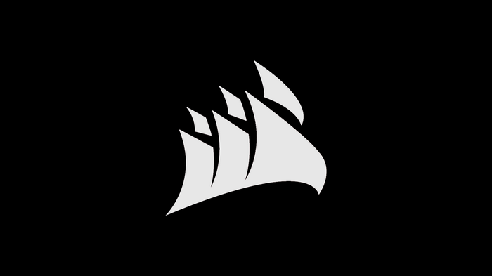 Corsair logo on a black background