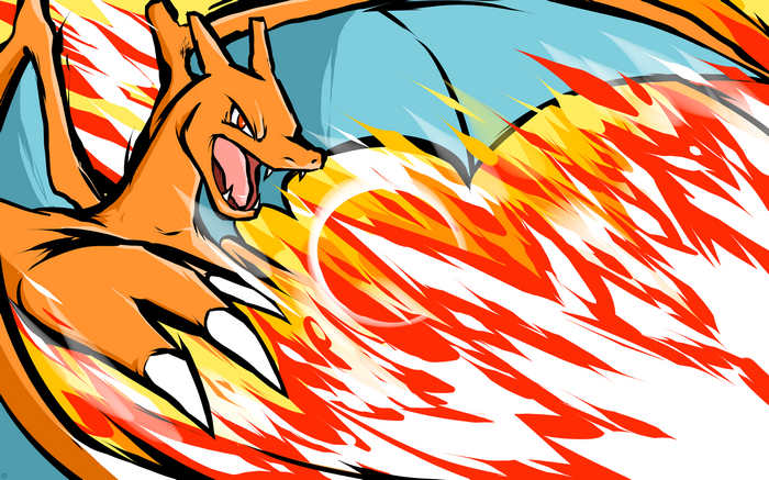 Charizard breathing fire