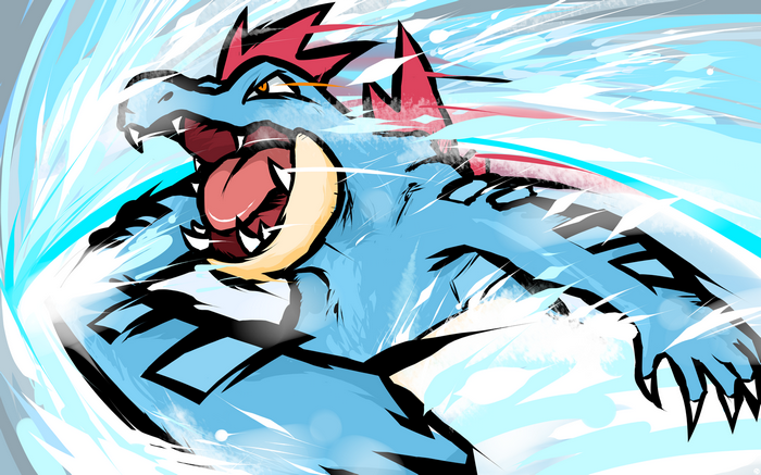 Feraligatr Pokémon using Hydro Pump attack