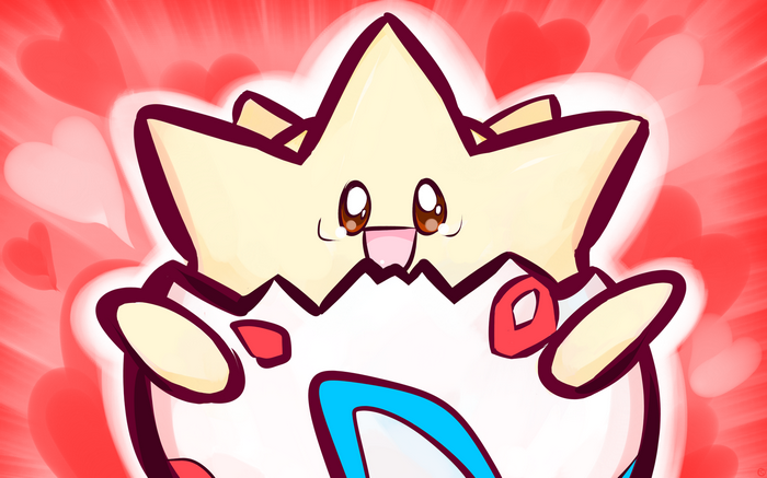 Togepi with hearts background
