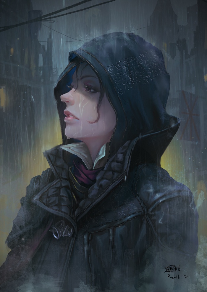 Evie Frye in the rain from Assassin's Creed Syndicate