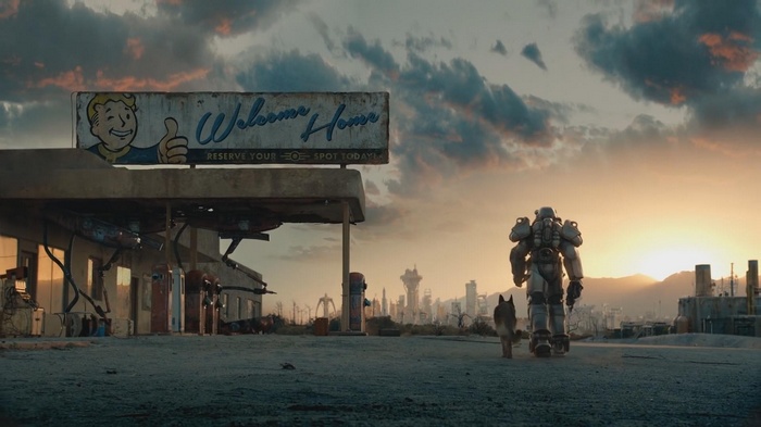 Fallout 4 Power Armor Soldier and Dog