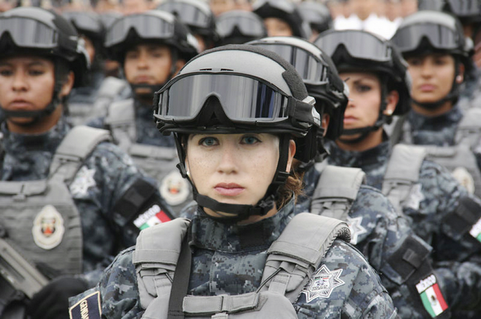 Mexican police officers in uniform