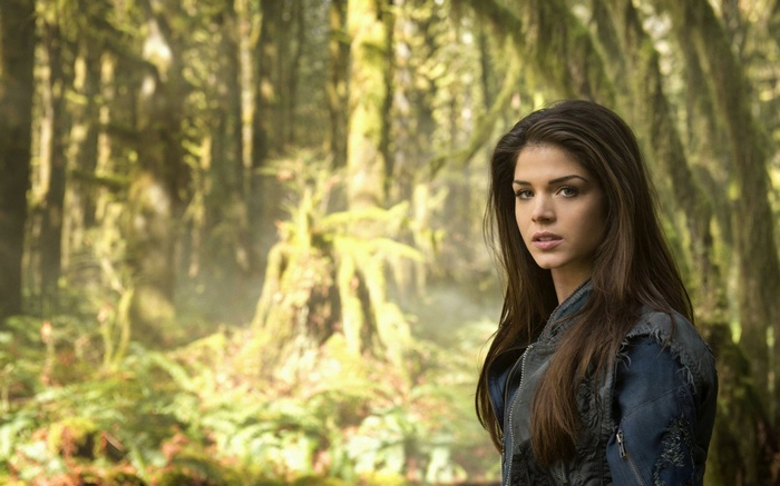 Octavia Blake from The 100 in a forest