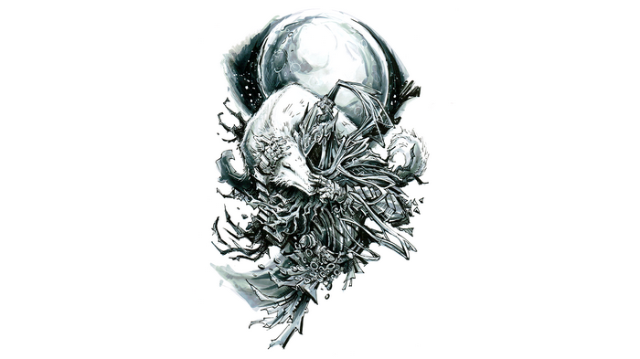 Wolf and Moon Fantasy Art