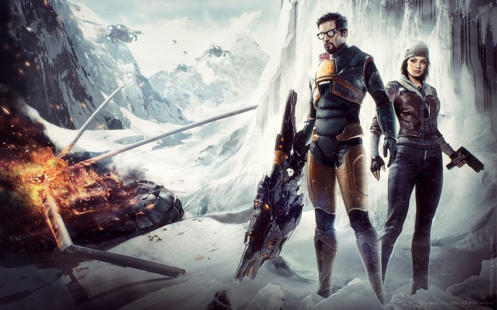 Gordon Freeman and Alyx Vance in Half-Life