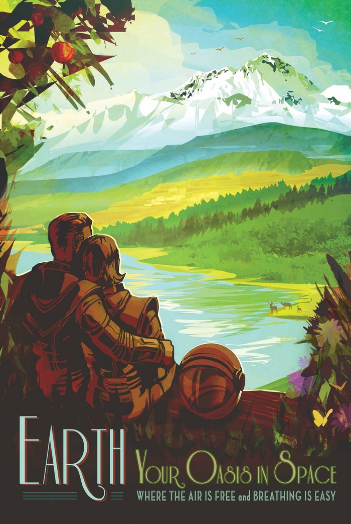 Earth: Your Oasis in Space Travel Poster