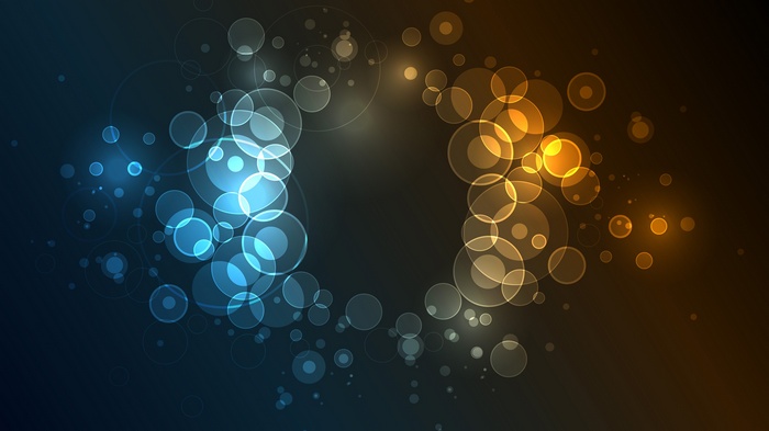 Abstract bokeh circles in blue and orange