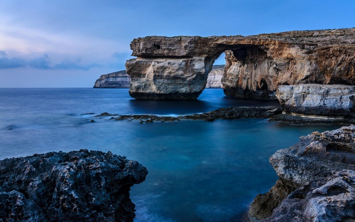 Azure Window rock formation on the coast of Malta