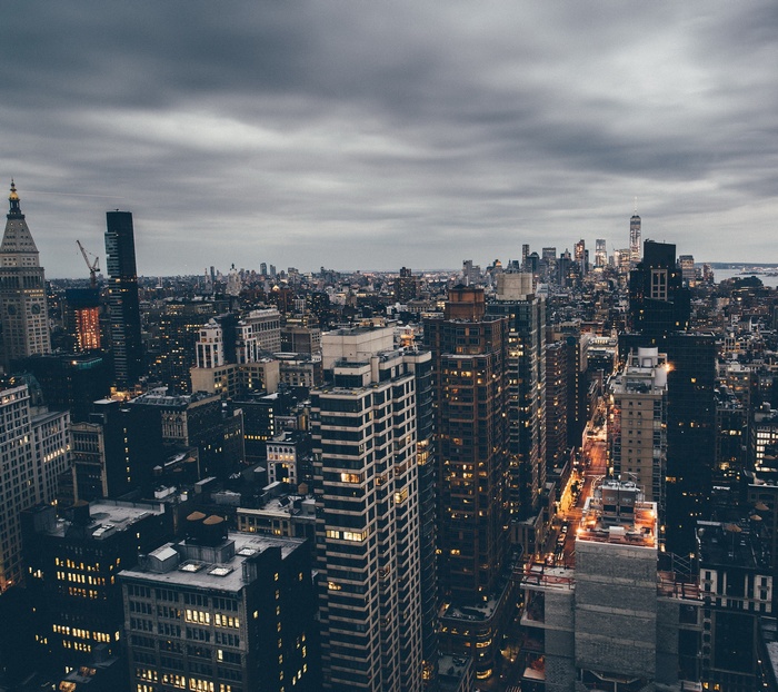 New York City skyline on an overcast day