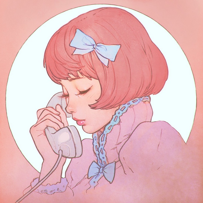 Artwork of a girl on the phone