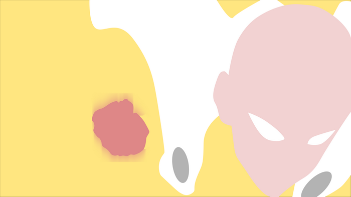 Saitama from One-Punch Man, minimalist vector art