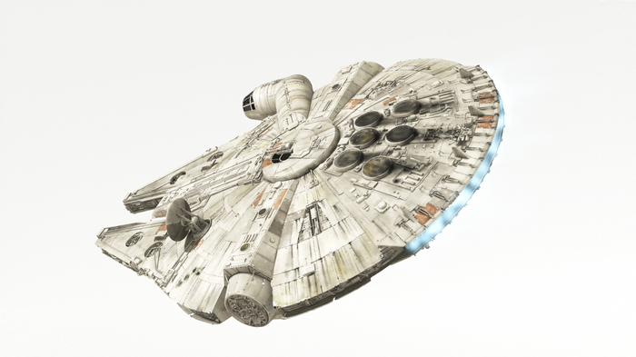The Millennium Falcon spaceship in Star Wars