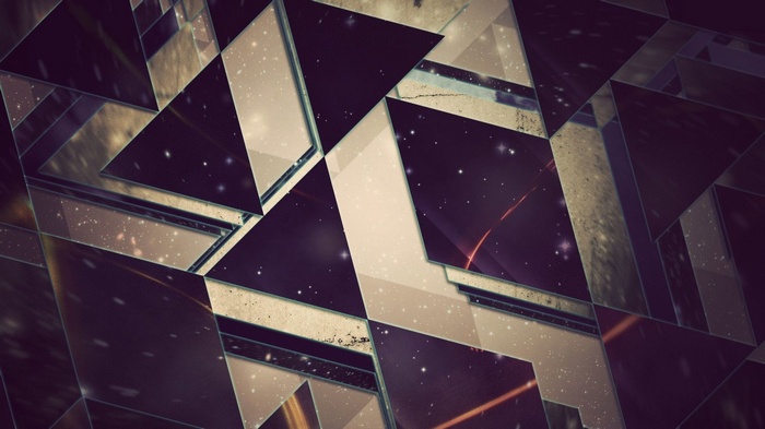 Abstract geometric shapes with starry background