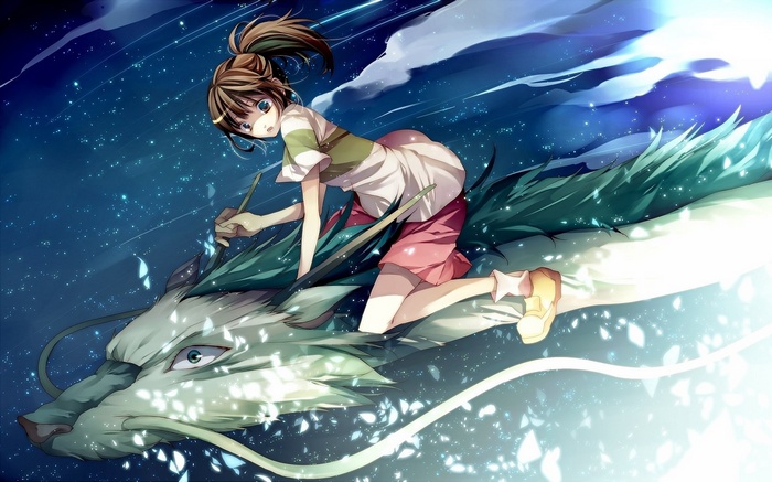 Chihiro and Haku the Dragon from Spirited Away