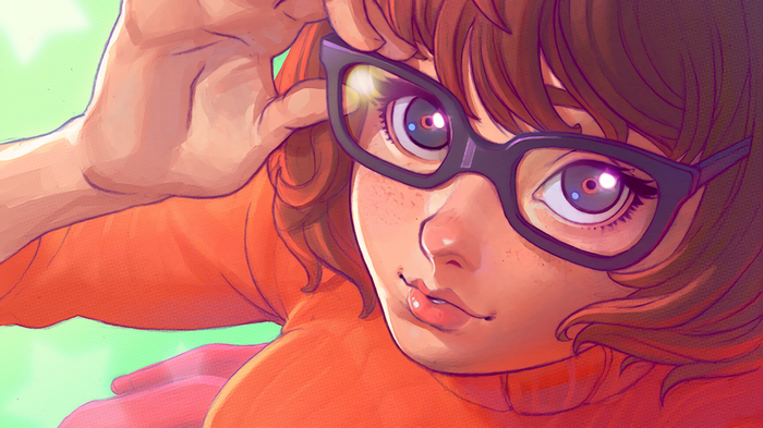 Velma Dinkley with glasses, illustration by Ilya Kuvshinov