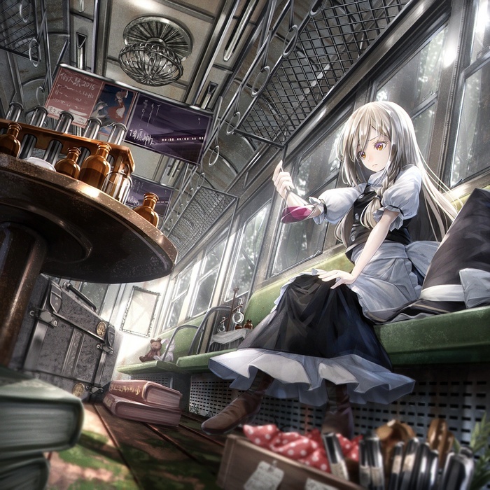 Kirisame Marisa in a train laboratory