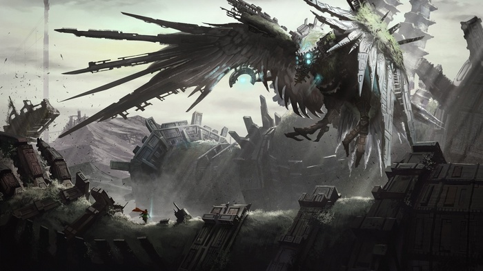 Shadow of the Colossus: Giant Mechanical Bird Creature