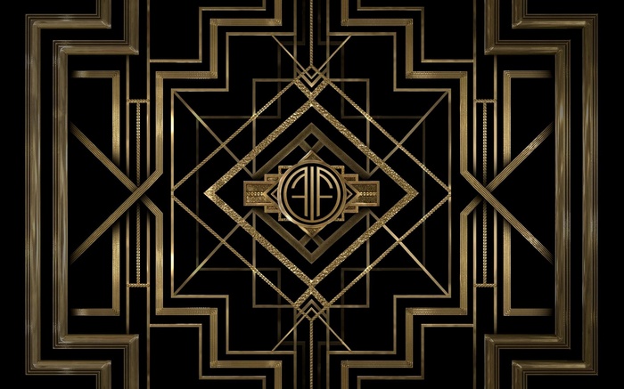 Art Deco Gold Pattern with Monogram
