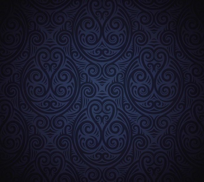 Dark blue ornate swirling pattern