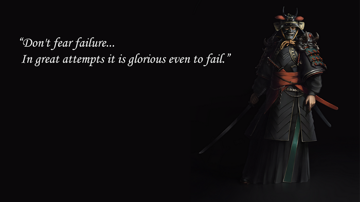 Samurai with quote about failure